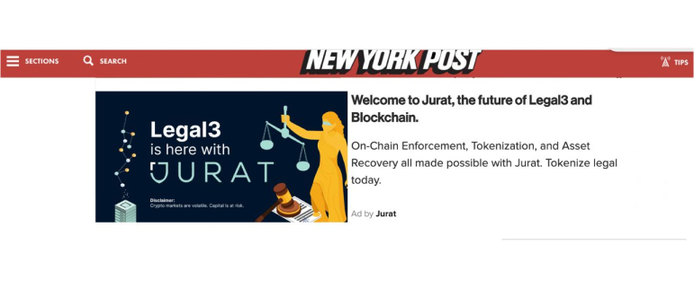 Welcome to Jurat, the future of Legal3 and Blockchain article published on New York Post